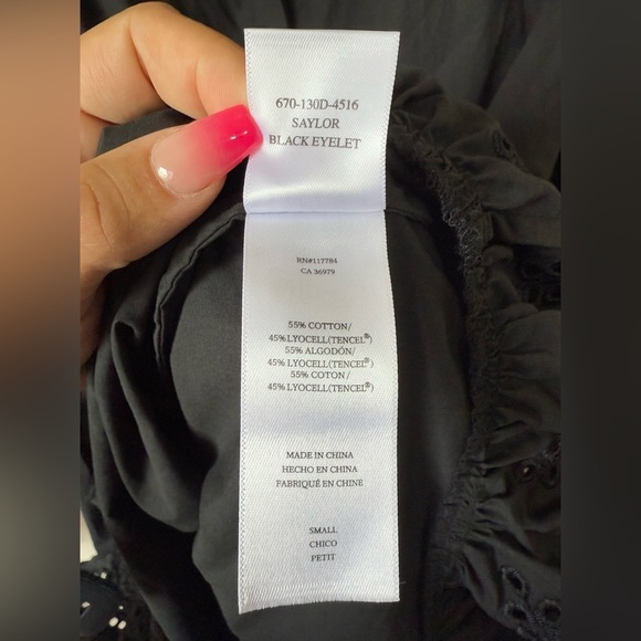 Rails Saylor Black Eyelet Dress Size Small - Picture 11 of 12